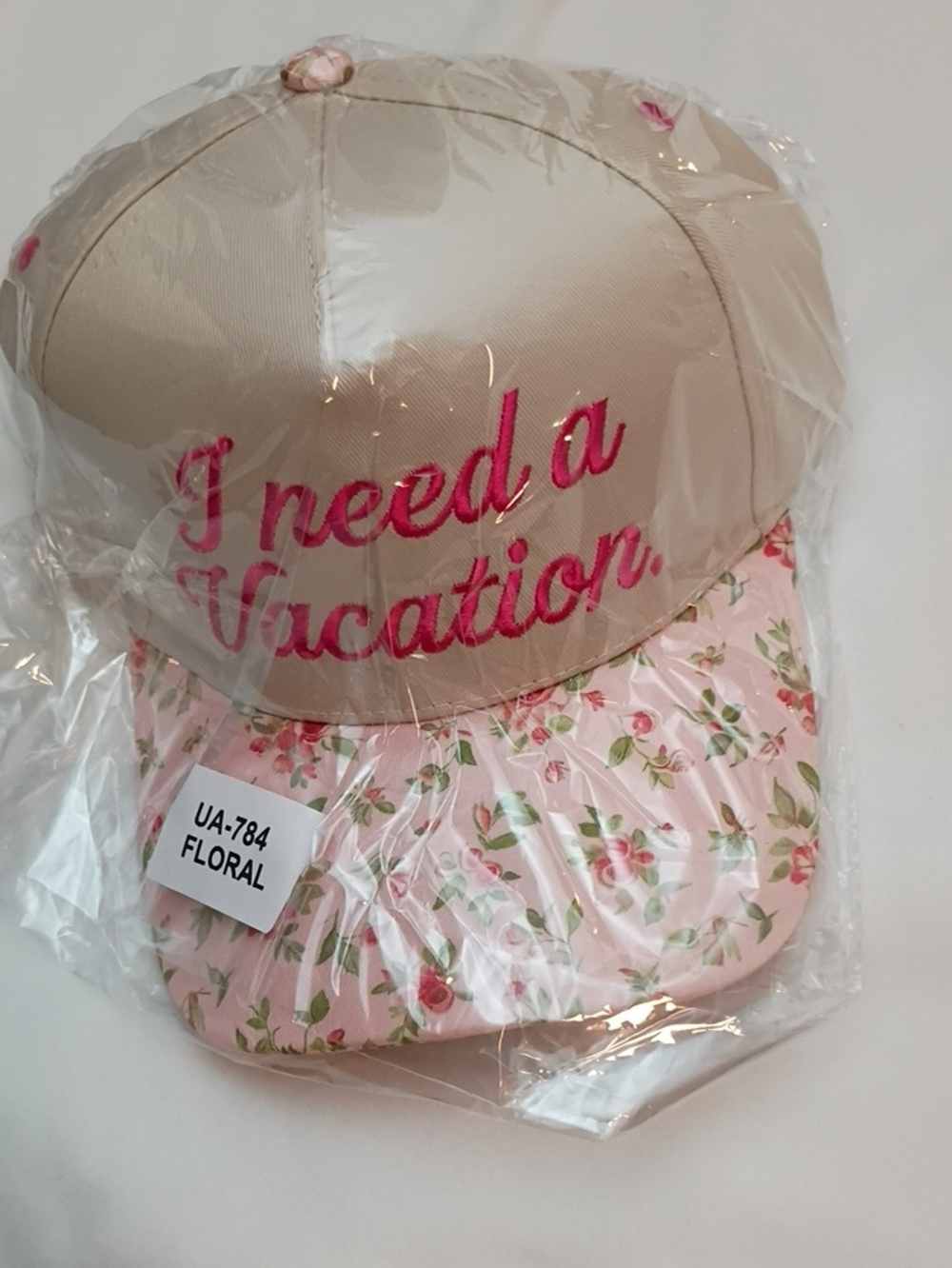 I need a Vacation Floral Pink Women's Cap